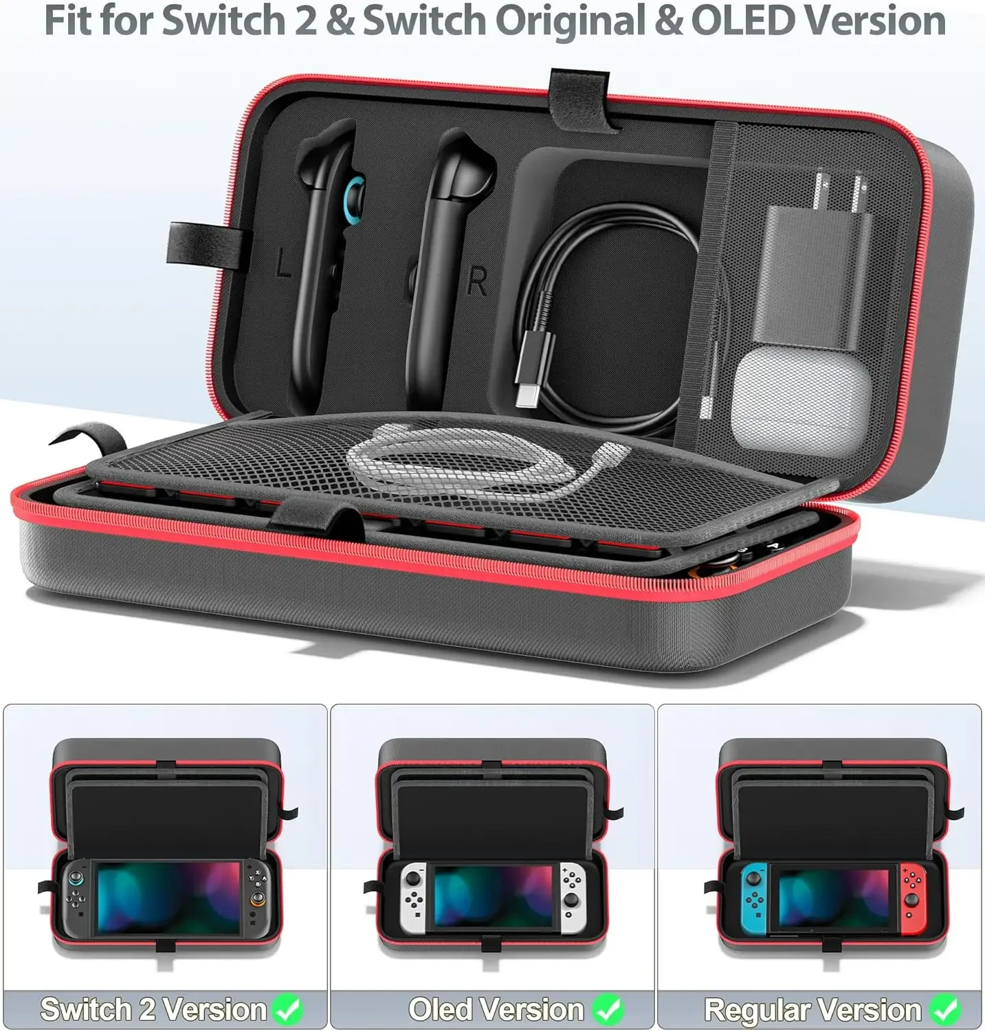 กระเป๋าถือสําหรับ Nintendo SWITCH 2 กระเป๋าเก็บขนาดใหญ่สําหรับ SWITCH2 Hard เกราะป้องกัน Anti-Scratch อุปกรณ์กันน้ํา