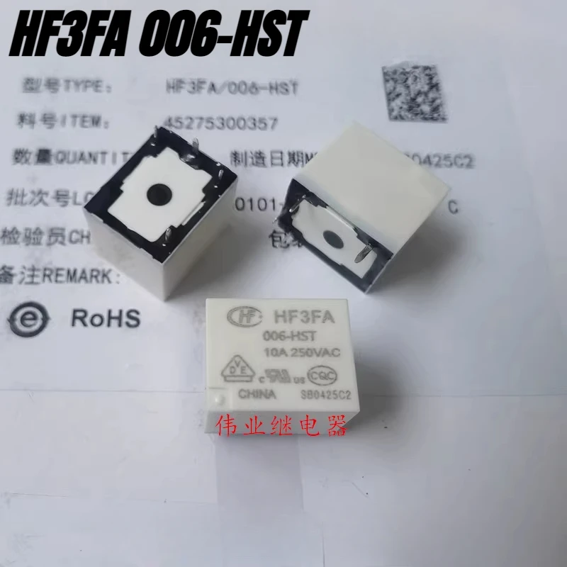 （Brand New Original）1pcs/lot 100% original genuine relay:HF3FA 006-HST 6VDC 4pins 10A