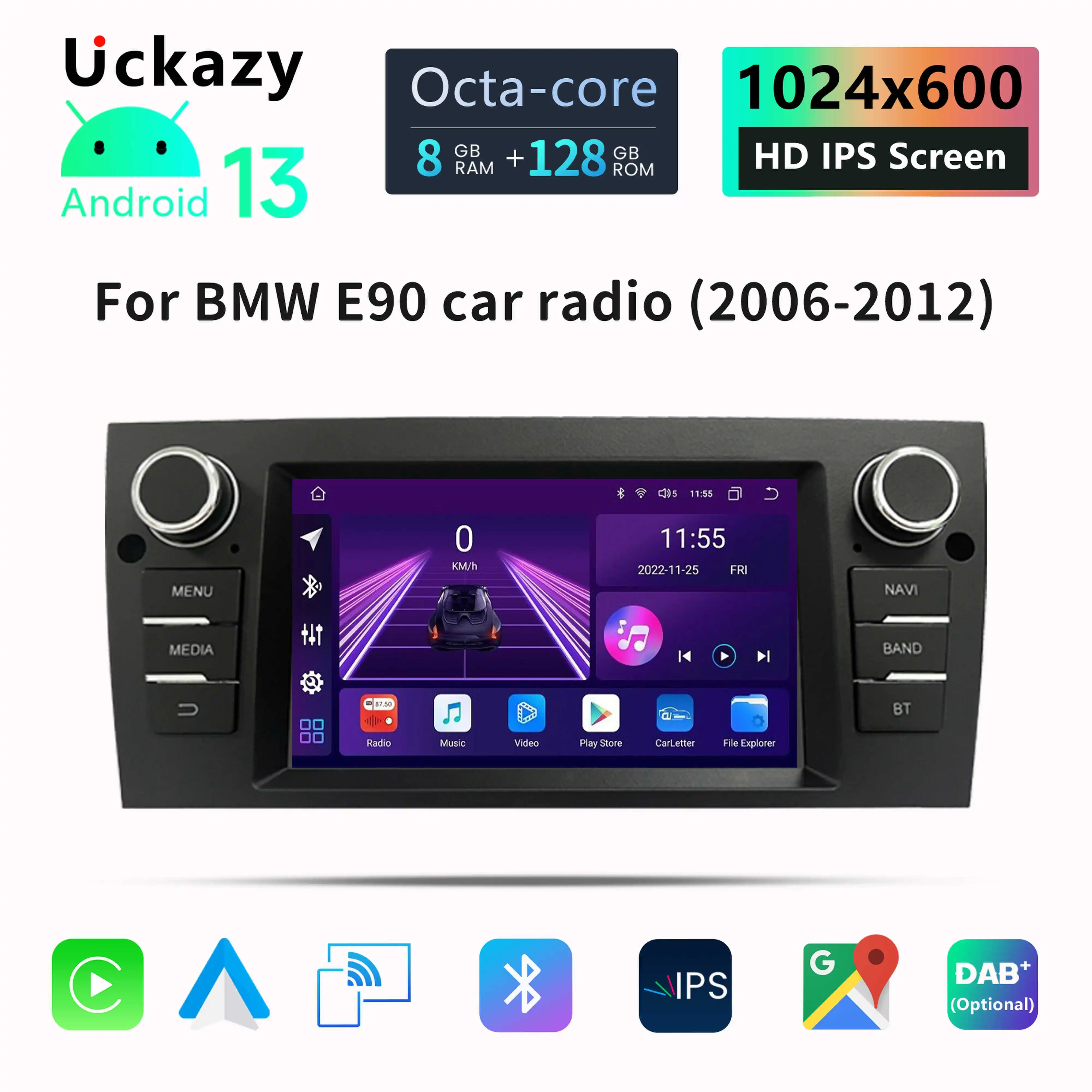

7'' DSP 2 Din Android 13 Car Radio Multimedia Video Player For BMW M3 E90 E91 E92 E93 Navi GPS Carplay 4G+WIFI RDS Head Unit SWC
