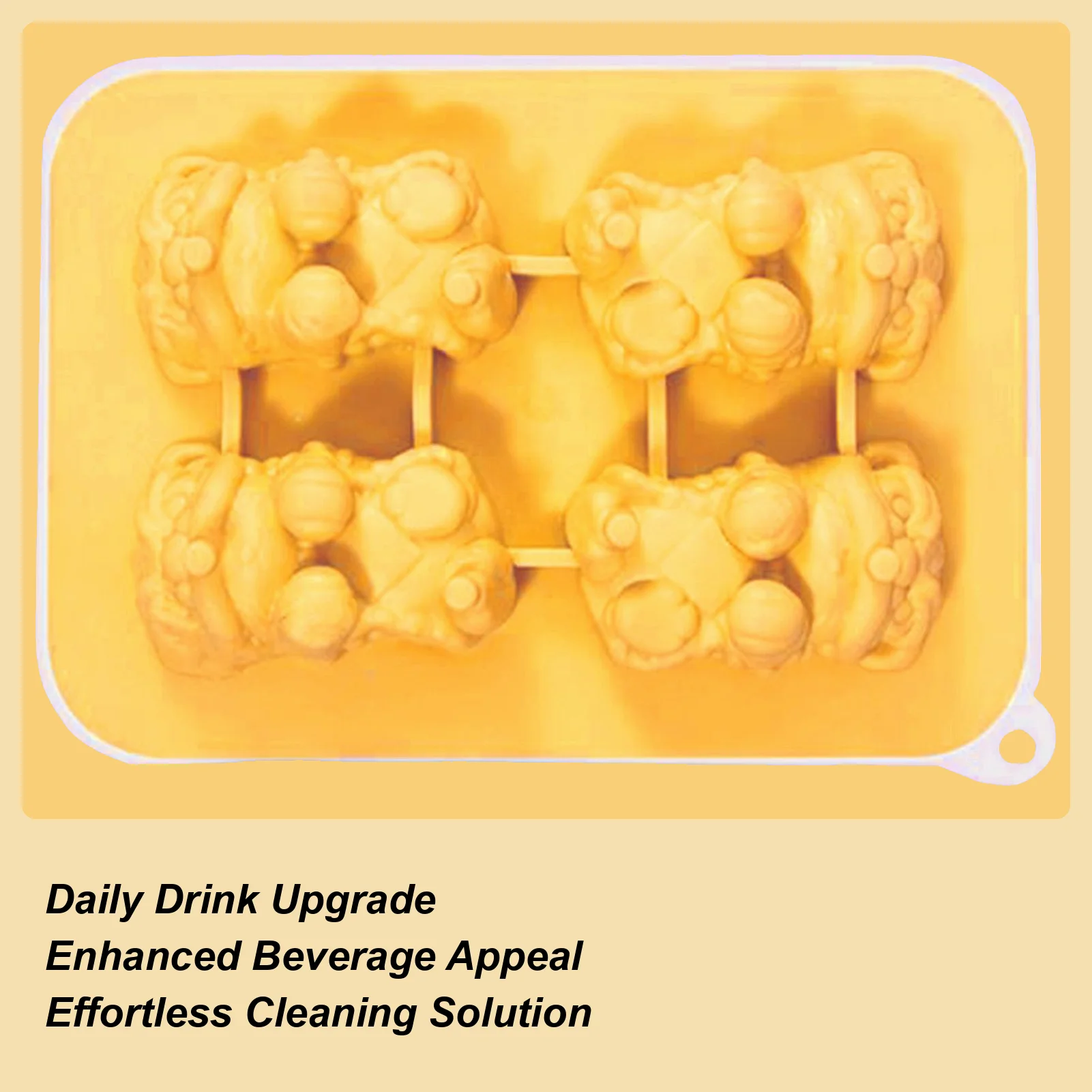 Ice Molds 3D Lion Whiskey Ice Mold Tray 4-Grid Cube Maker Tool Non-Stick Reusable For Bourbon Whiskey Juice Cocktails Drinks