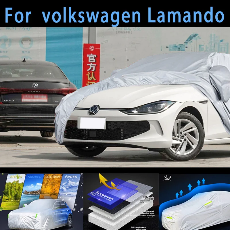 For volkswagen Lamando Outdoor Protection Full Car Covers Snow Cover Sunshade Waterproof Dustproof Exterior Car cover protection