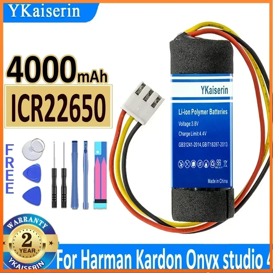

4000mah YKaiserin Cell Phone Battery for HARMAN KARDON Onyx Studio 4 Studio4 ICR22650 Batteries for Smartphones Speaker Bateria
