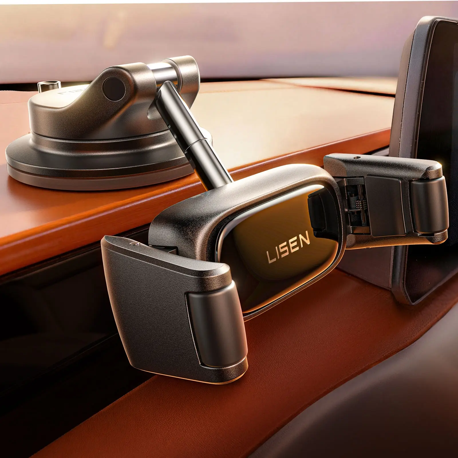 

2026 LISEN Powerful Vacuum Suction Cup Car Phone Holder Windshield Dashboard Phone Stand for IPhone17 Pro and All Phone