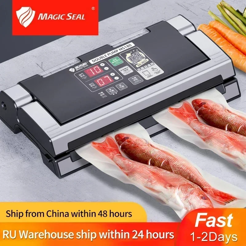 MAGIC SEAL MS180 Vacuum Sealer Professional Wet Vacuum Sealer Machine For Food Bag Sealer Packaging Machine Household 110V/220V