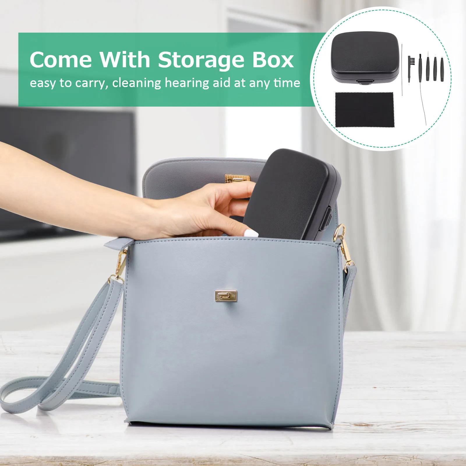 

1Set Hearing Aid Cleaning Protection Case Premium Plastic Bte Cleaner Brush Kit Portable Earphone Maintenance Tool