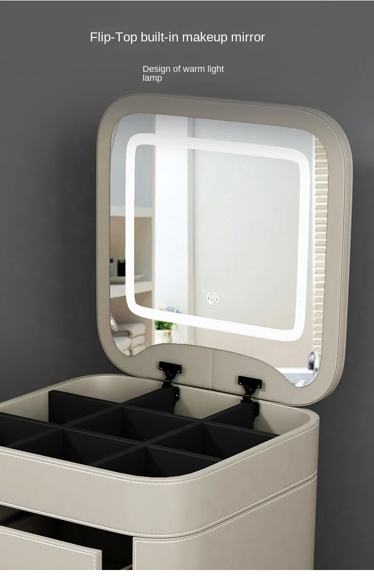 Solid wood dresser integrated dressing table, clamshell design