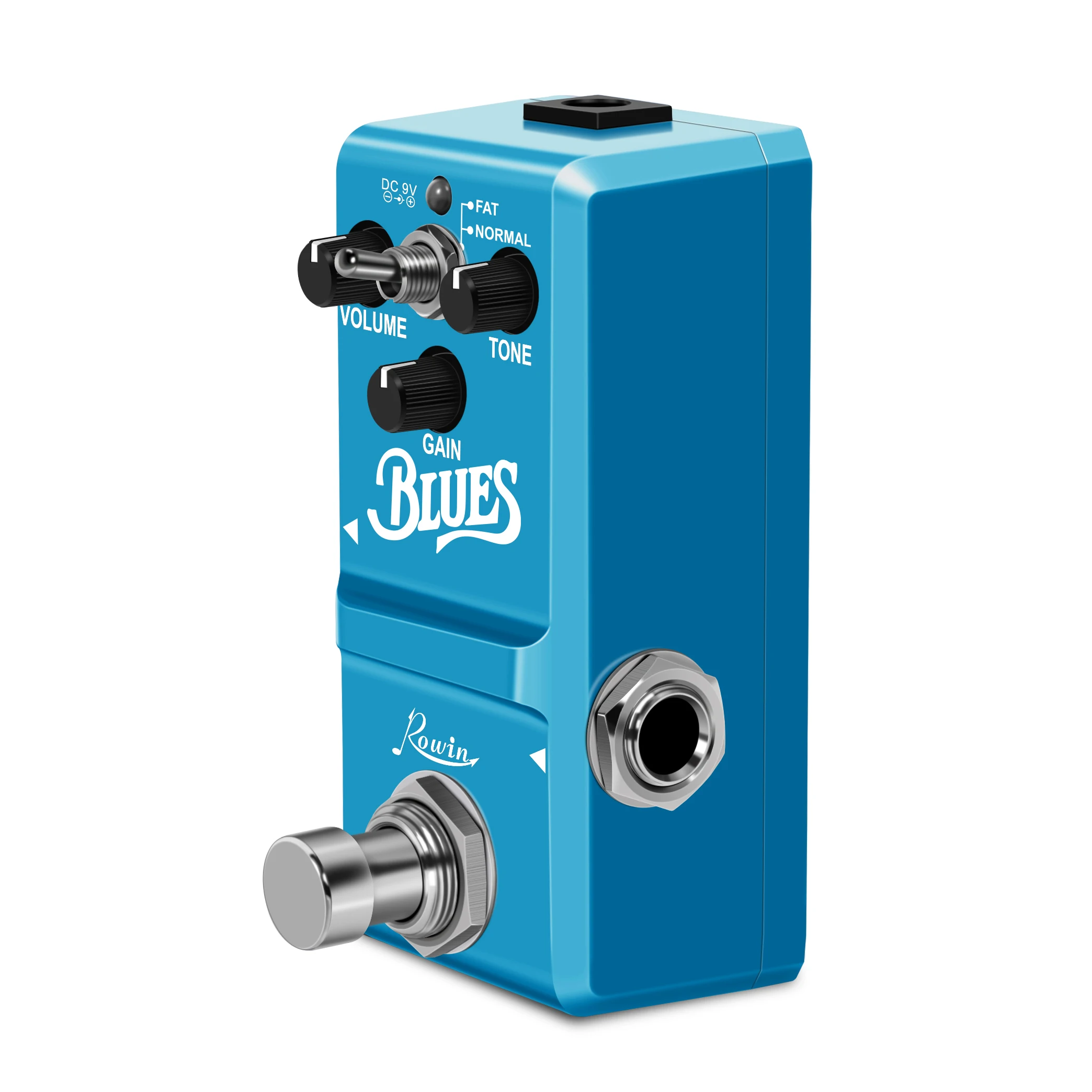 Rowin LN-321 BLUES Mini Overdrive Guitar Effect Pedal Ture Bypass Full Metal Case With Fat And Normal Modes