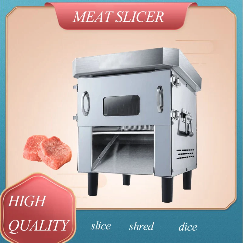 

Stainless Steel Commercial Meat Slicer Machine High-Power Automatic Slicing Shredding Dicing Meat Cutting Machine