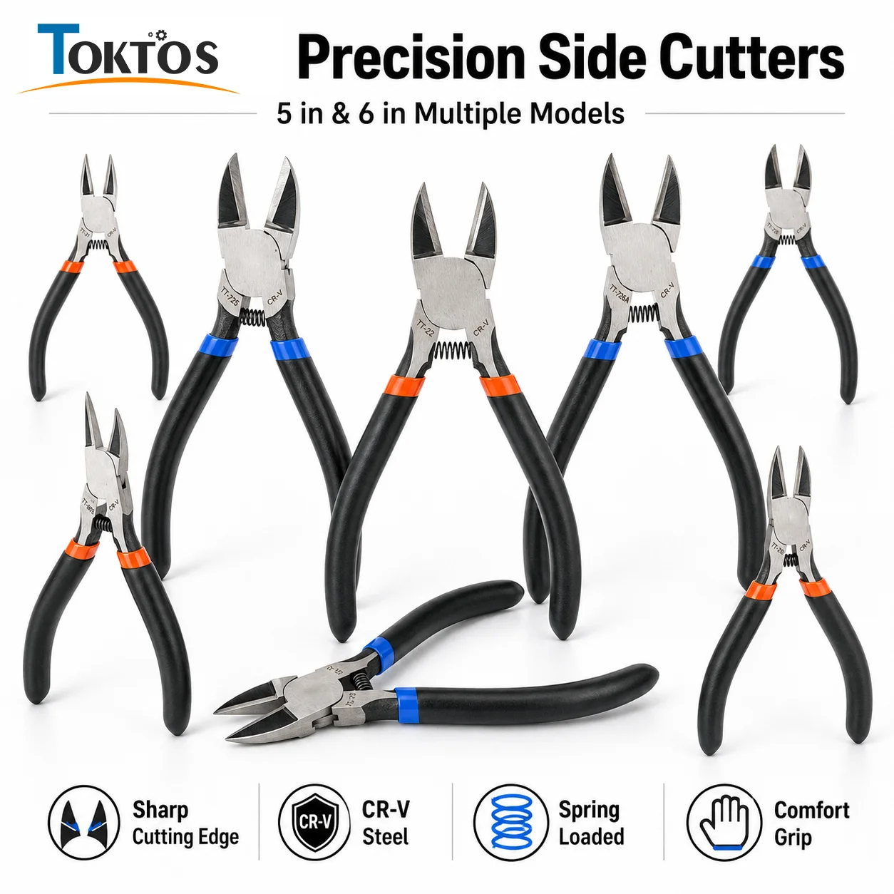 TOKTOS Jewelry Diagonal Cutting Pliers Flush Cutter Wire Cutter Tool for Gold Silver Copper Wire Jewelry Making DIY Craft