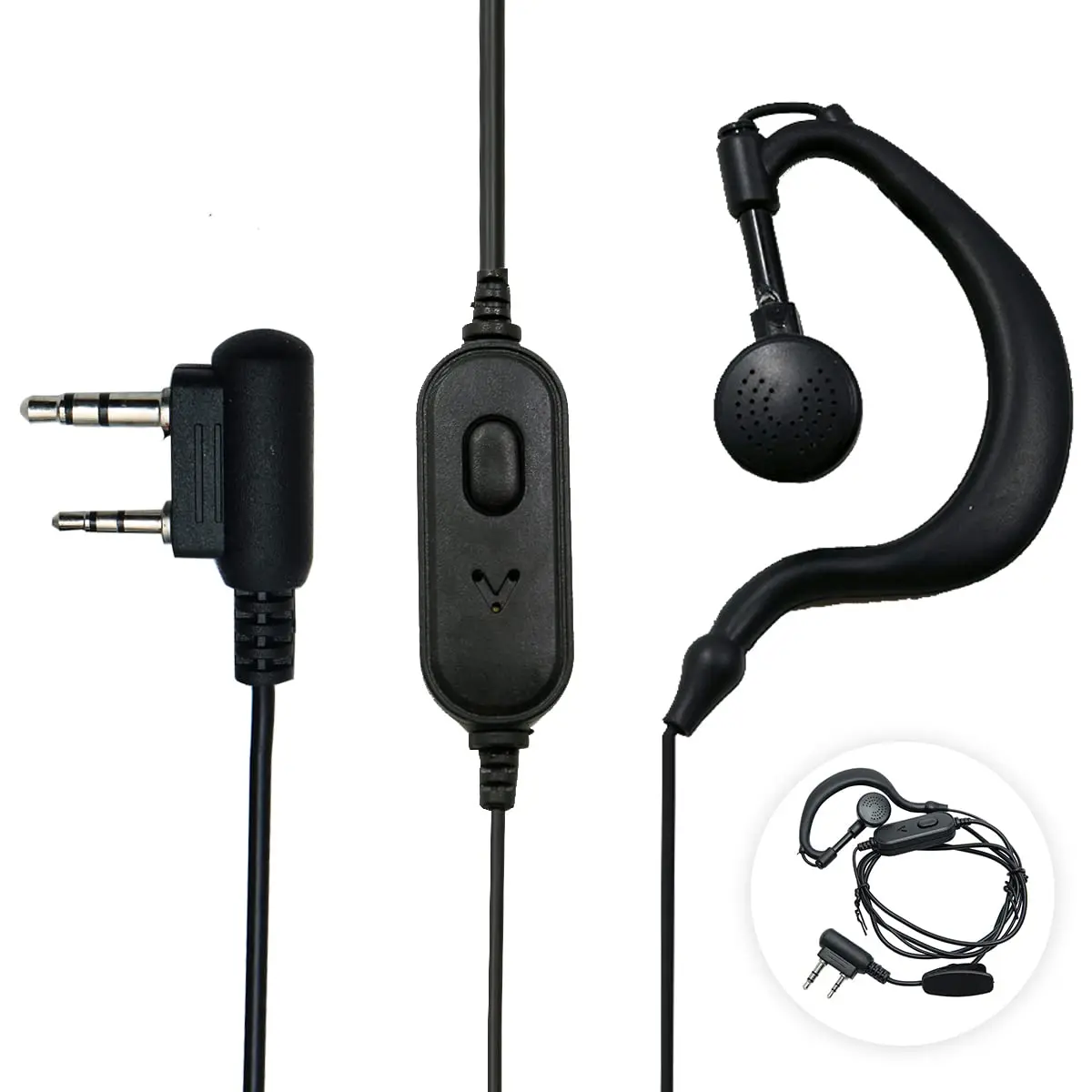 

Baofeng Walkie Talkie Earpiece with Mic 2 Pin K Port Headset for Baofeng UV-5R BF-888S UV-82 UV-S9 UV5RA UV5RE F8+ KG-UV8D UV6D