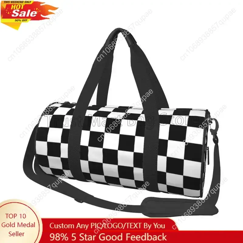 

Racing Flag Print Travel Duffel Bag for Women Men Portable Sports Gym Bag Weekender Overnight Bag for Travel Gym Yoga Swimming
