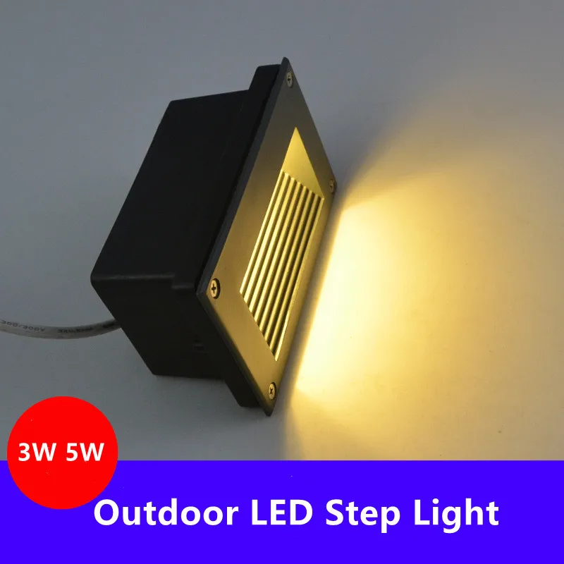 Outdoor 3W 5W Led Stair Step Light Waterproof Recessed Wall Corner Light LED Footlight For Landscape Pathway Stairway 85-265V