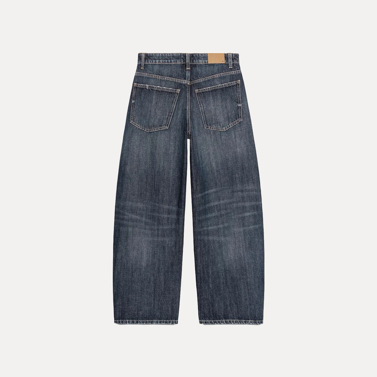 Automne 2025 femmes Faion polyvalent lâche baril aped jean taille moyenne l taille ket détail Stand Fit dames jean