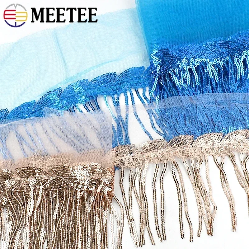 

5/10Yards 10/18cm Sewing Sequin Fringe Trim Tassel Dress Dance Clothes Glitter Lace Ribbon Band Bag Decor Trimming DIY Accessory