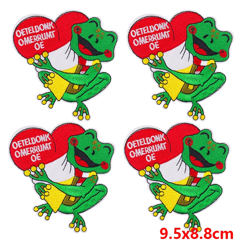 10PCS Wholesale Netherland Oeteldonk Emblem Embroidery Patches For Clothes Netherlands Carnival Iron On Patches For Clothing DIY