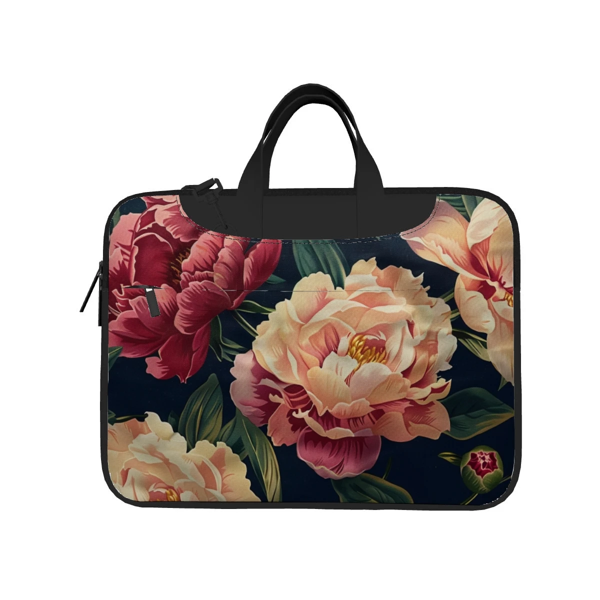 Sacoche pour ordinateur portable pivoines en fleurs, motif imprimé, mallette ultra-mince, sac à bandoulière portable, 13, 14, 15,6 pouces, mode