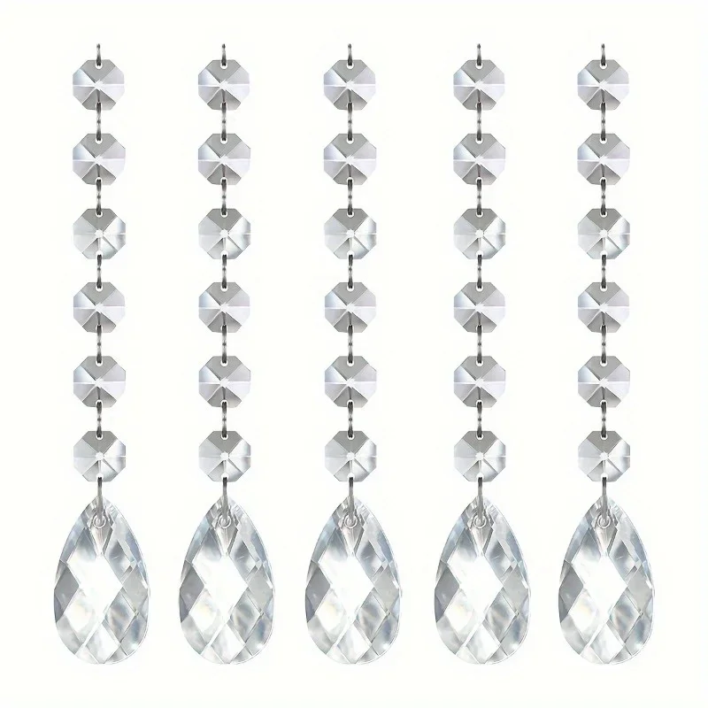 5pcs, Crystal Pendant Christmas Tree Decoration Wedding Party Decoration Home Door Curtain Table Lamp Decoration