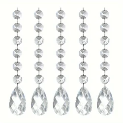5pcs, Crystal Pendant Christmas Tree Decoration Wedding Party Decoration Home Door Curtain Table Lamp Decoration