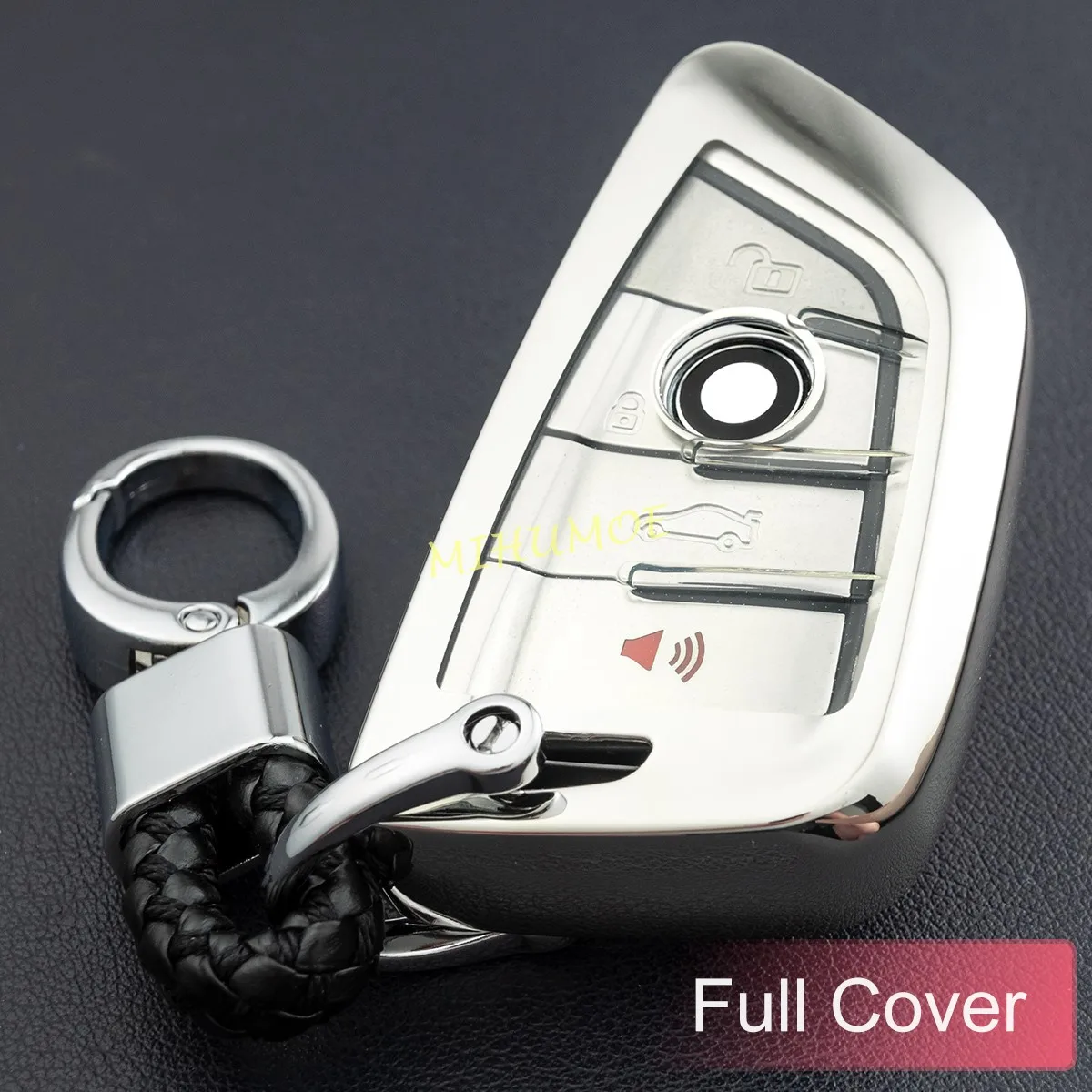 Smart Car Key Chain Ring Fob Case Cover Accessories For BMW X1 X2 X3 X4 X5 X6 X7 1 2 3 4 5 6 7 8 Series Silver