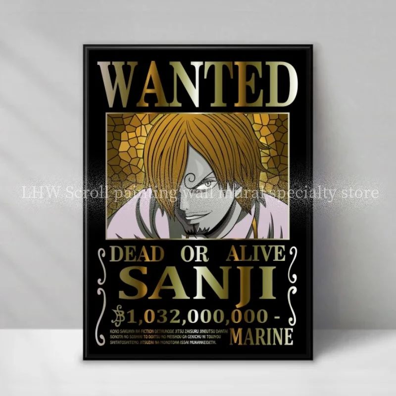Famous Anime ONE PIECE Wanted Black Decorative Painting Living Room Bedroom Entrance Wall Background Birthday Gift Part 1 view 5