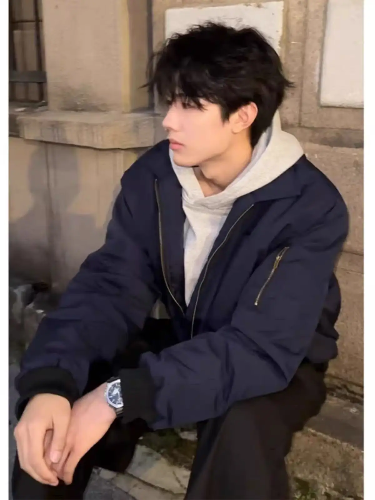 

Cleanfit American Sle Baseball Jaet Men's Spring Autumn Royal Blue Pilot Coat ort Outerwear Loose Fit Polyester Fiber