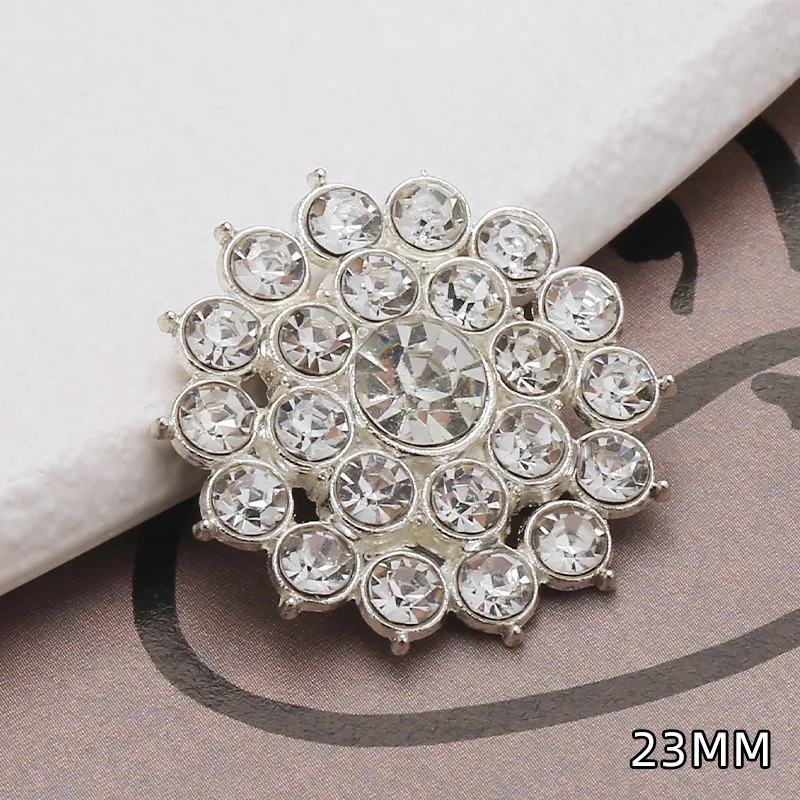 10pcs New Sunflower Round Diamond Metal Buttons for Clothing Women Shirt Cardigan Decorative Sewing Accessory