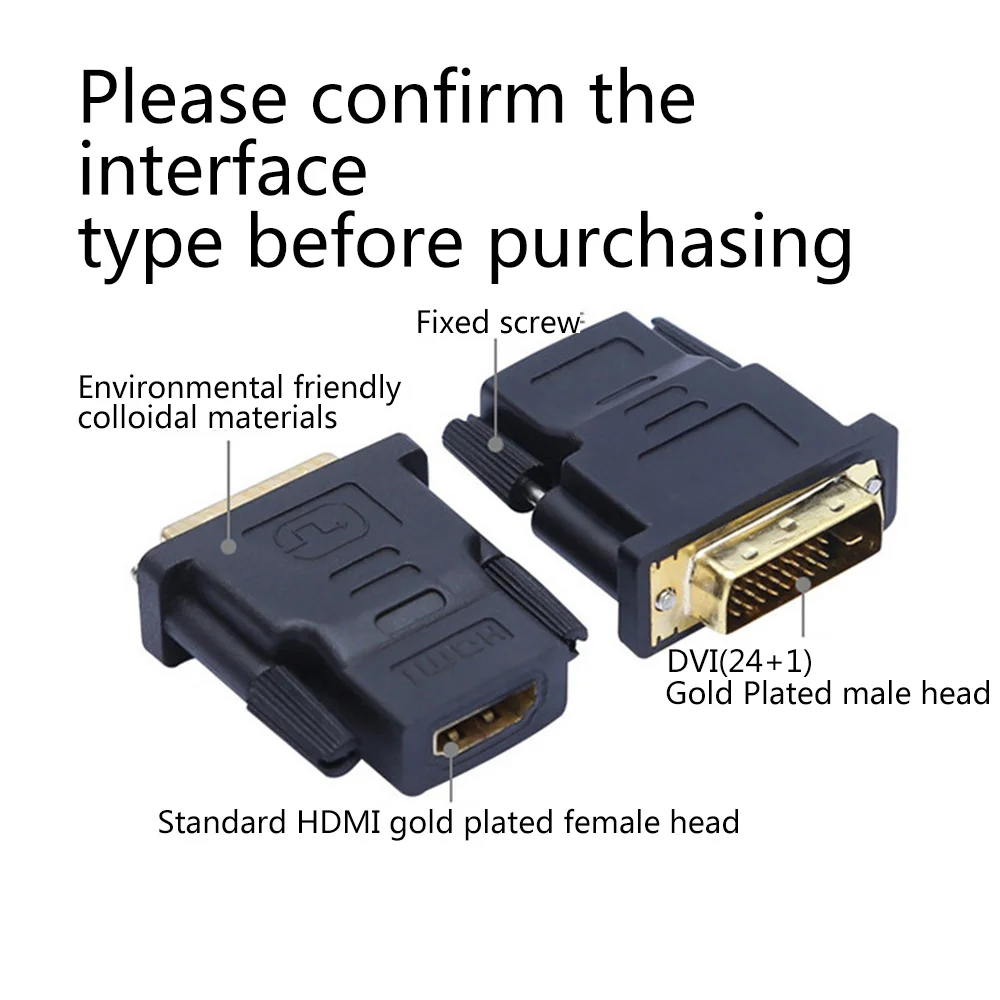 DVI to Adapter Compatible Adapter HDMI to DVI Adapter DVI Male To HDMI Female 24+5 Two-Way Transmission HD TV Projector