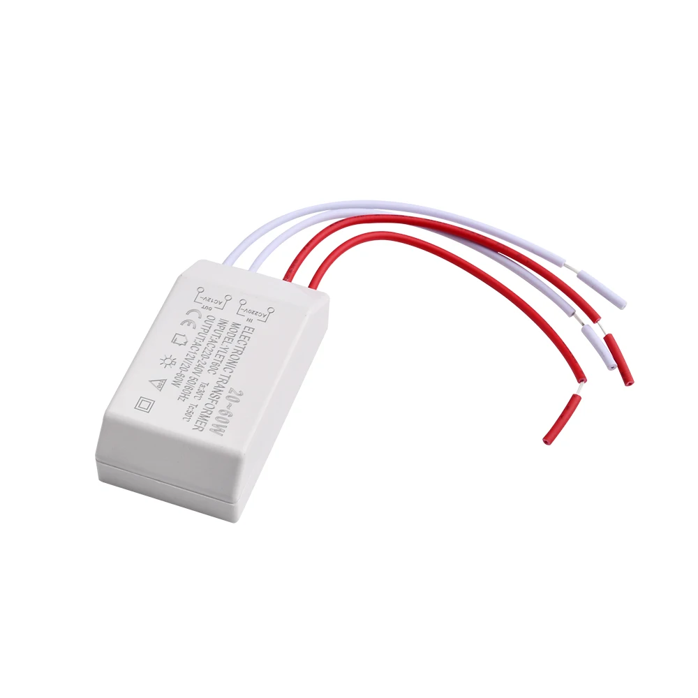 20-60W LED Driver AC 220V to AC 12V Halogen Lamp Voltage Converter LED Light Electronic Transformer