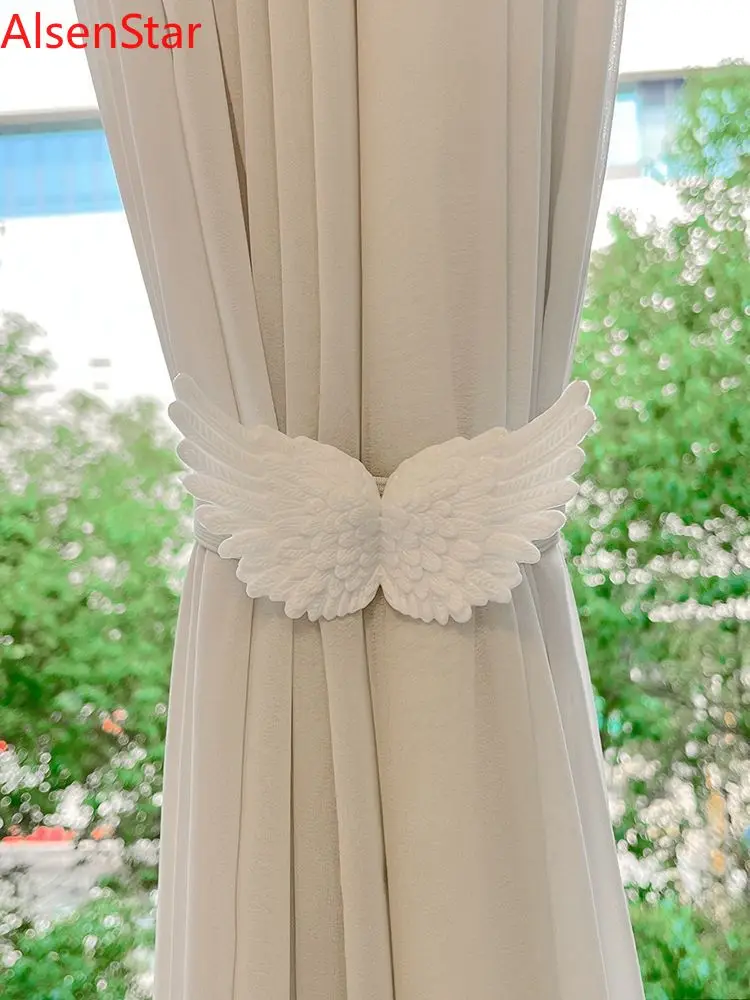 Angel Wing Curtain Binding Belt Fixed Gauze Curtain Tieback Strap Rope Curtains Accessories Buckle Ring Home Living Roome Decora