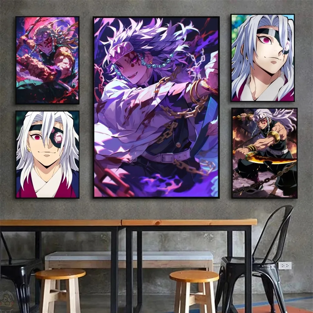 1pc Uzui Tengen Anime Demon Slayer Poster Poster Art Print Bar Living Room Furniture Decor