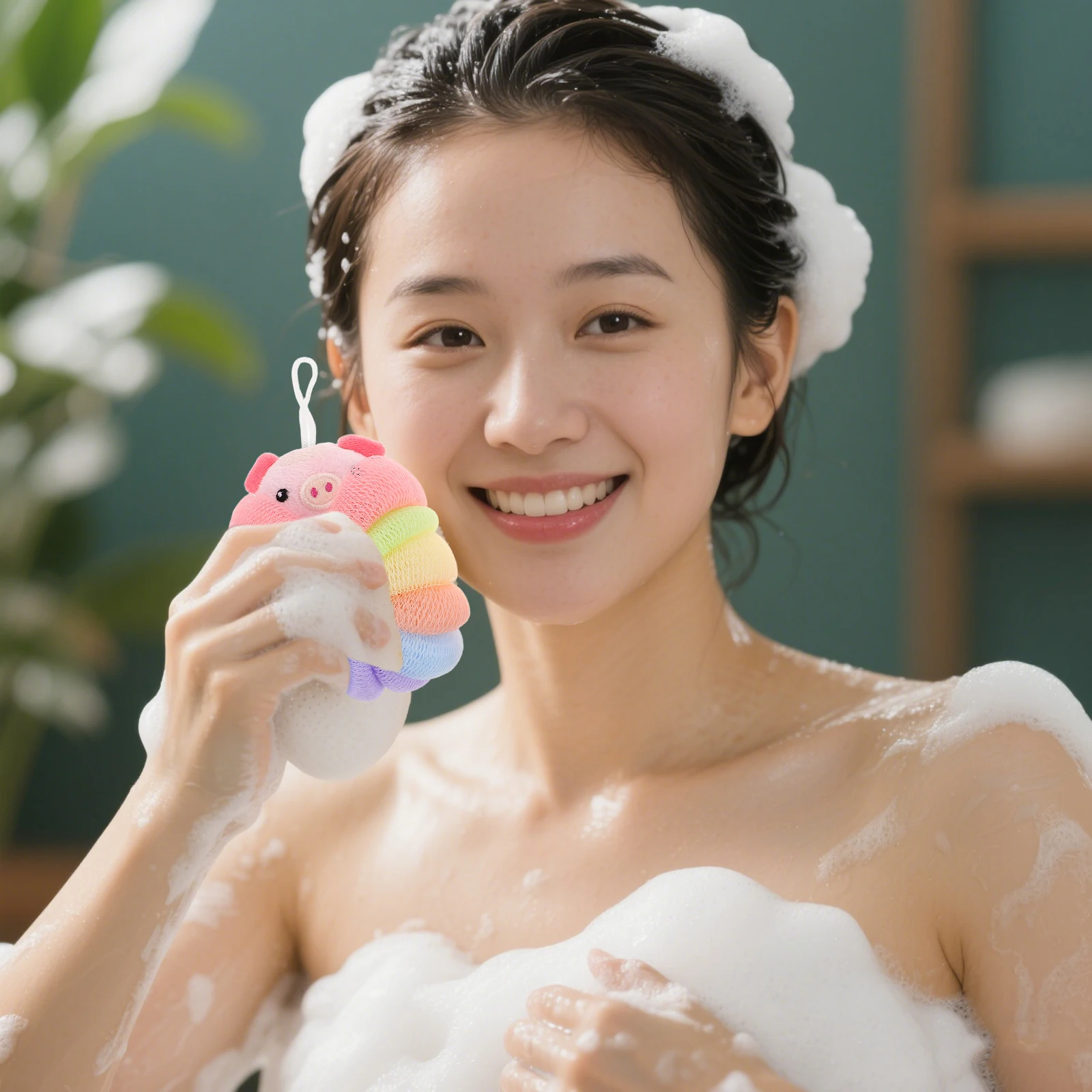

2pcs Animal Ball Sponges For Kids Cartoon Sponge Shower Exfoliating Loofahs Body Scrubber Toddler Bath Cute Bath Loofah Mesh