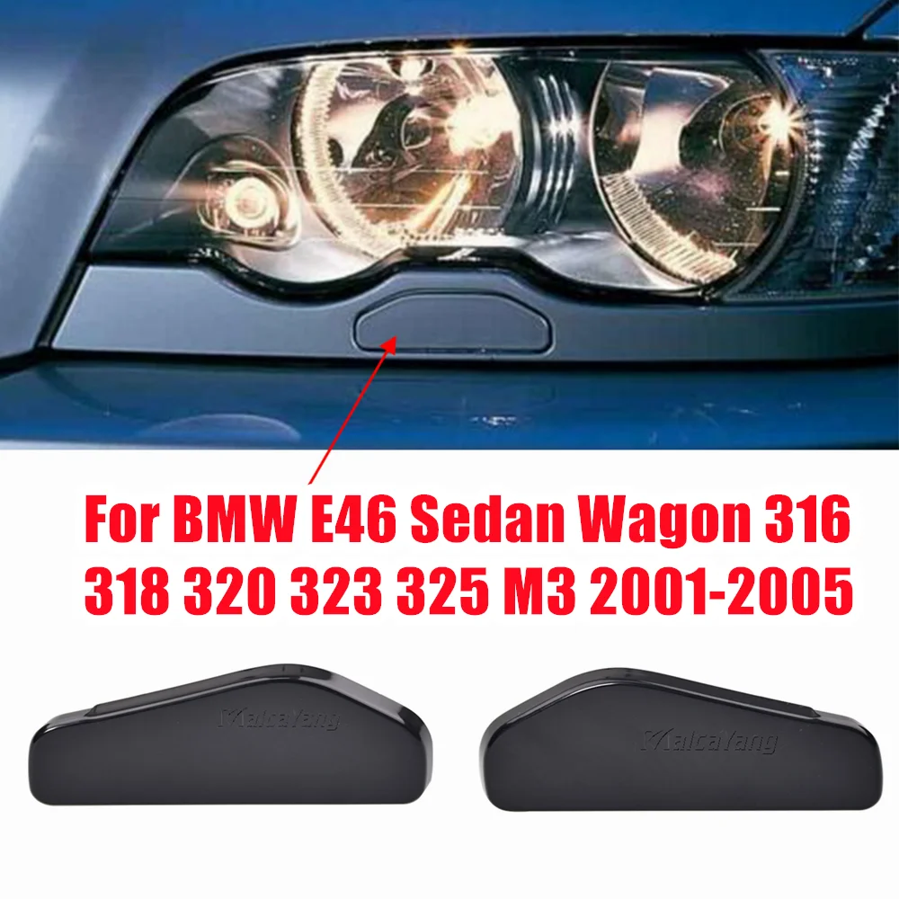 For BMW 3 Series E46 Sedan Wagon Front Bumper HeadLight Lamp Washer Spray Cleaning Actuator Cover Cap 61677066847 61677066848