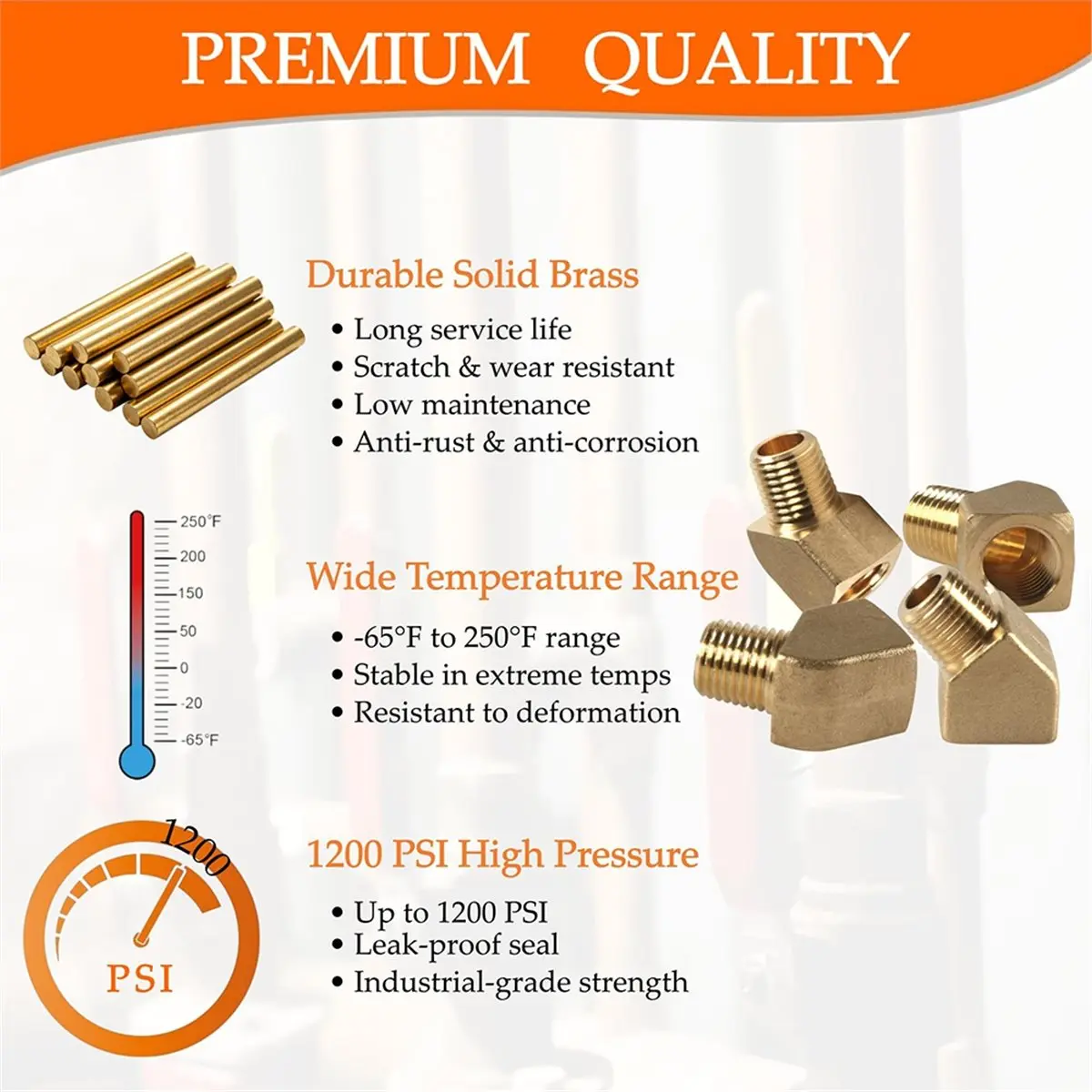 Multi-use Gear 45 Degree Brass Street Elbow 3/8
