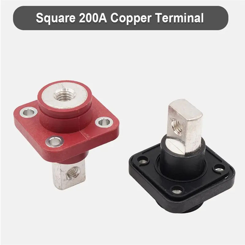 A14M 1Pc 120A Red and Black Through-Wall Terminal Storage Terminal Copper Terminal Connector M6 Threaded Terminal(D)
