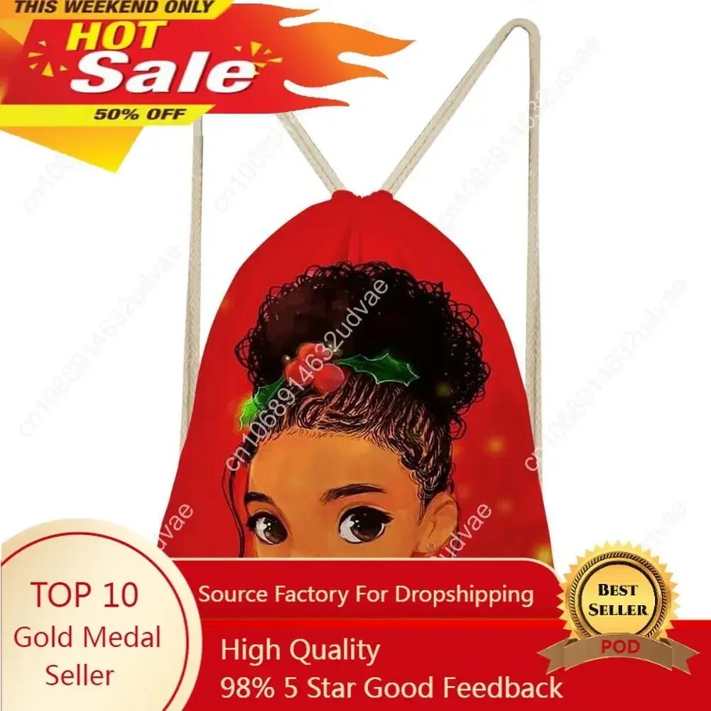 Afro Baby Meisje Casual Zak Trekkoord Tas Voor Meisje Reizen Rugzak Peuter Softback Lady Strand Mochila Tas Met Trekkoord