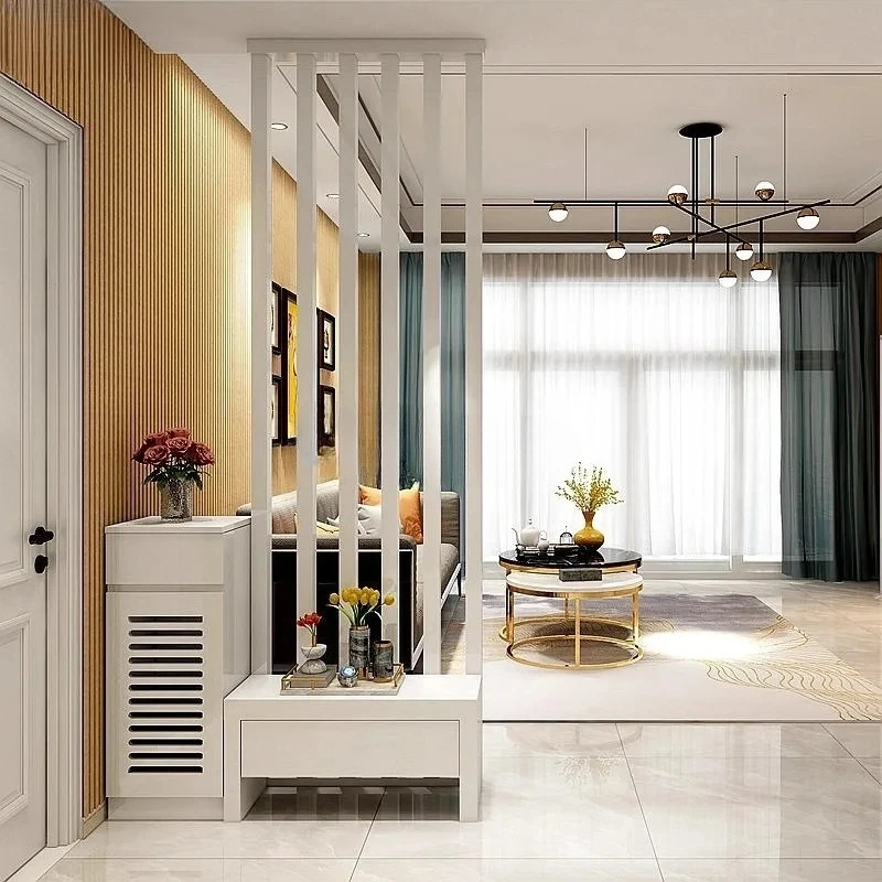 Modern  Simple  White  Painted  Living Room Screen Partition Entrance Shoe Cabinet Foyer Decor Cabinet Customizable High Quality