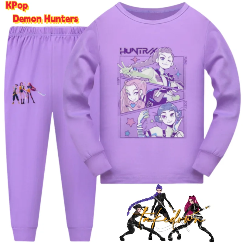 KPop Demon Hunters Mira Anime Merchandise Leuke pyjama voor basisschoolleerlingen Zachte huidvriendelijke herfst boven- en onderkant