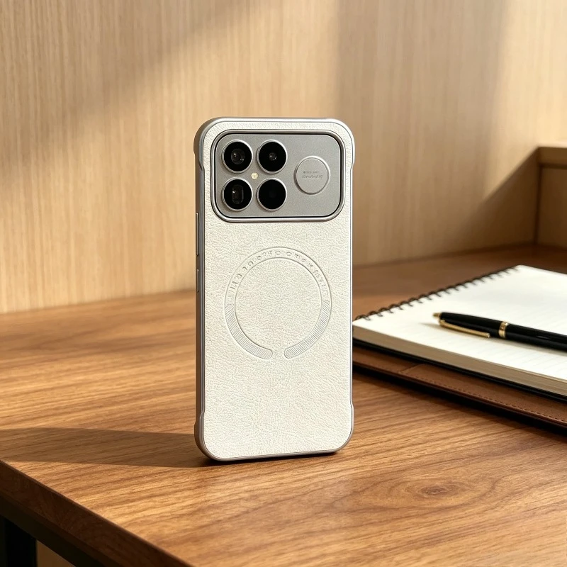 For POCO F8 Ultra Case Magnetic Matte Skin-Friendly Frameless PU Leather Cover Shockproof For POCO Magsafe Wireless Charging