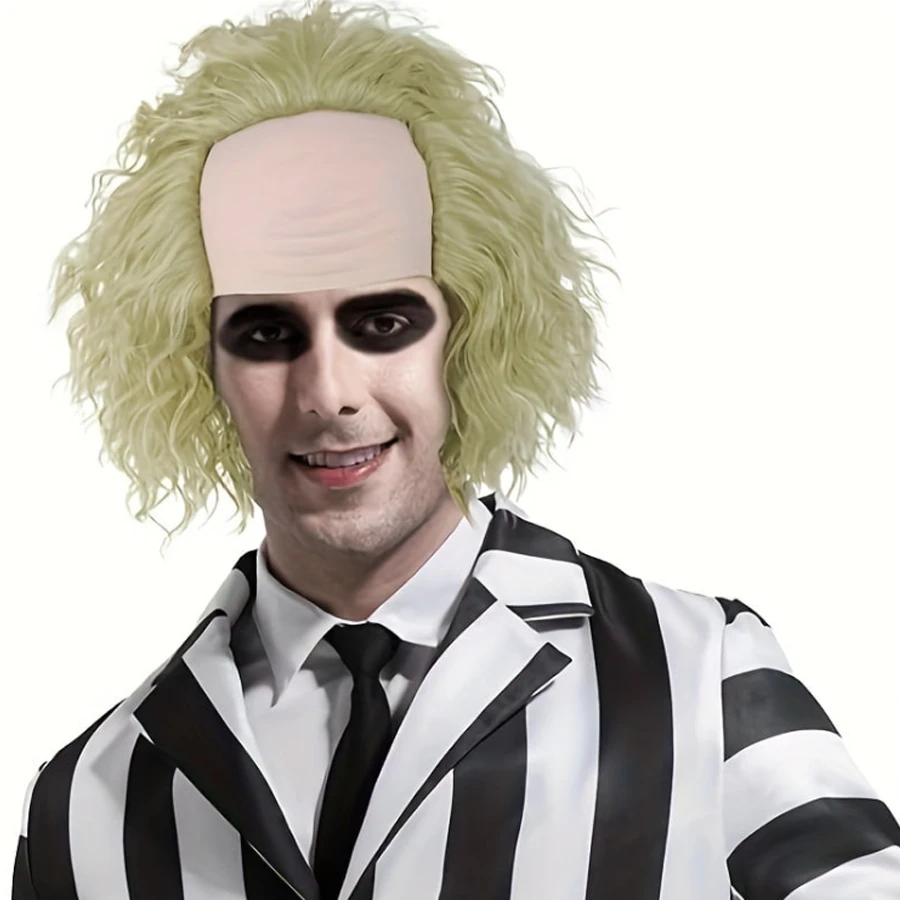 

Унисекс-парик в стиле фанк, короткий, светло-зеленый, для косплея клоуна, из синтетического волокна, кудрявый, для Хэллоуина и костюмированных вечеринок