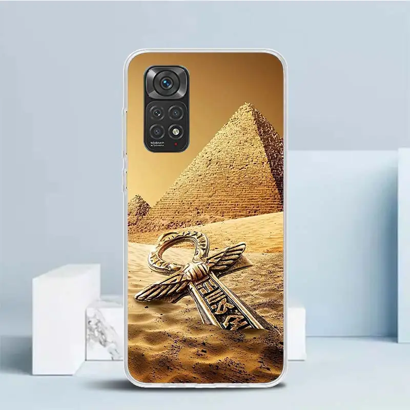 Egypt Nefertiti Anubis Ankh Pharaoh Soft Cover for Xiaomi Redmi Note 12 11S 11T 11E 10S 10 Pro Print Phone Case 11 9S 9 9T 8 8T