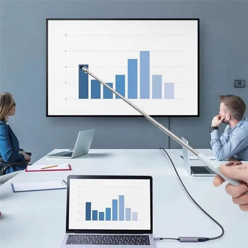 AED5-قلم تلسكوبي عالمي لشاشات اللمس، وعصا المؤشر القابلة للسحب والقلم مع طرف متدفق خاص #3