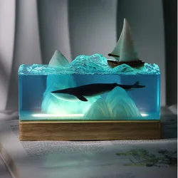 Ocean Animals Interaction Theme Organism Resin Table Light Creactive Art Decoration Lamp Beautiful Night Light USB Charge