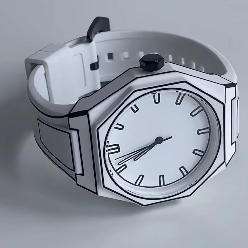 ผู้หญิงผู้ชายควอตซ์นาฬิกาธุรกิจนาฬิกาข้อมือที่กําหนดเองเลเซอร์แกะสลักโลโก้ชื่อข้อความด้านหลัง Couture นาฬิกา