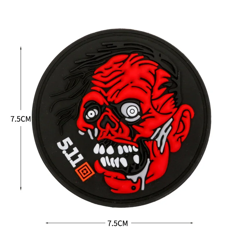 1 Piece Fashion Creative 3D PVC Zombie Patch Mini Movie Skull Badge Hook Loop DIY Outdoor Backpack Stickers