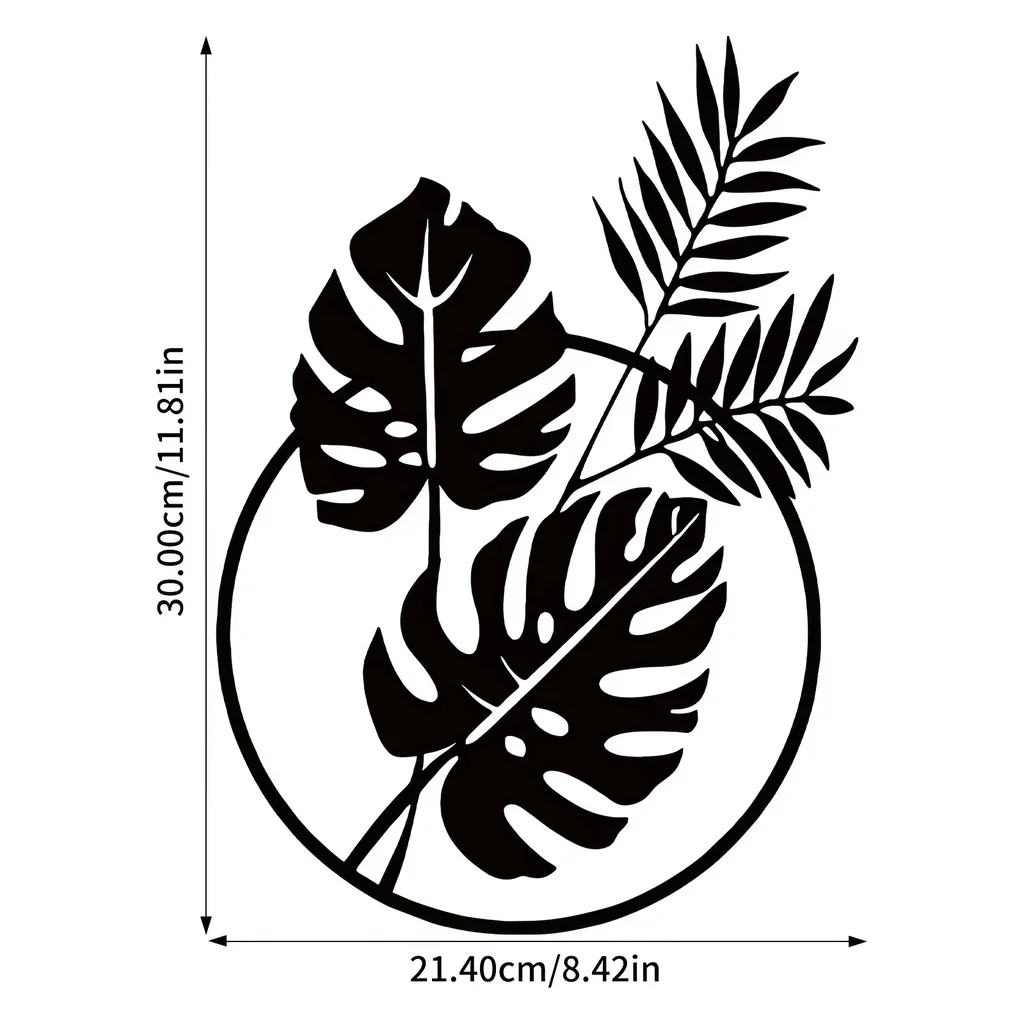 CIFBUY Palm Leaf Metal Wall Art, Wall Sculpture, Plant Silhouette Decoration, Used for Housewarming Gift Restaurant Decoration