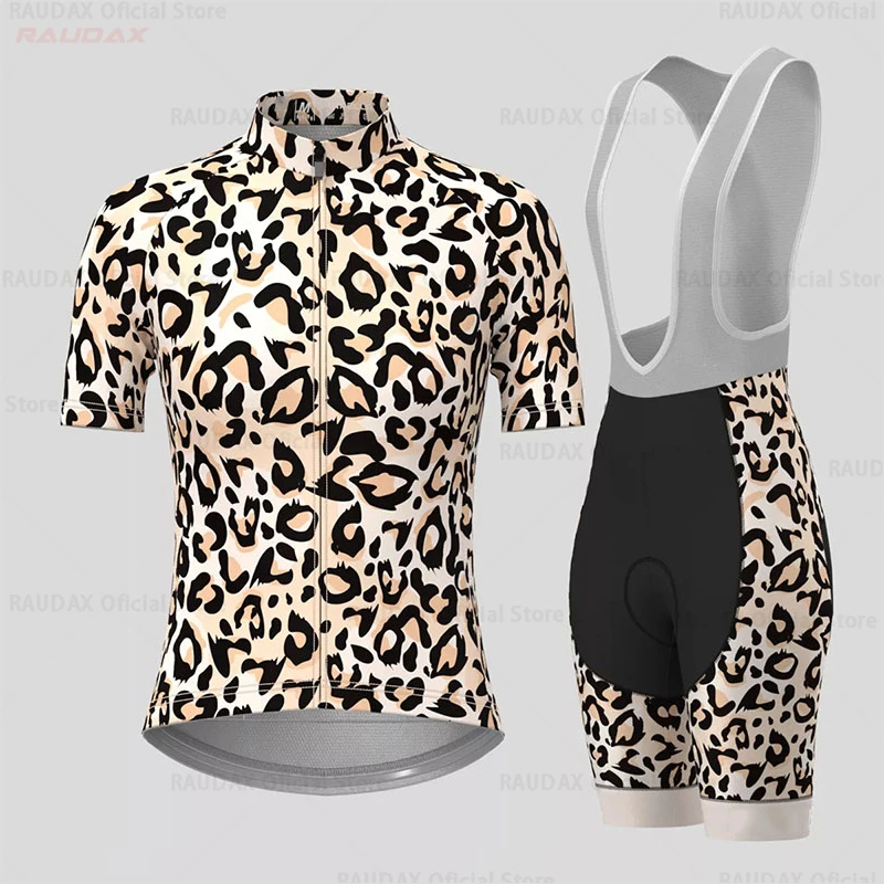 2023 Women Clothing Sets Leopard Print Cycling Jersey Summer Cycling Shorts Woman Clothes Mountain Bike Bicycle Set Sportwear