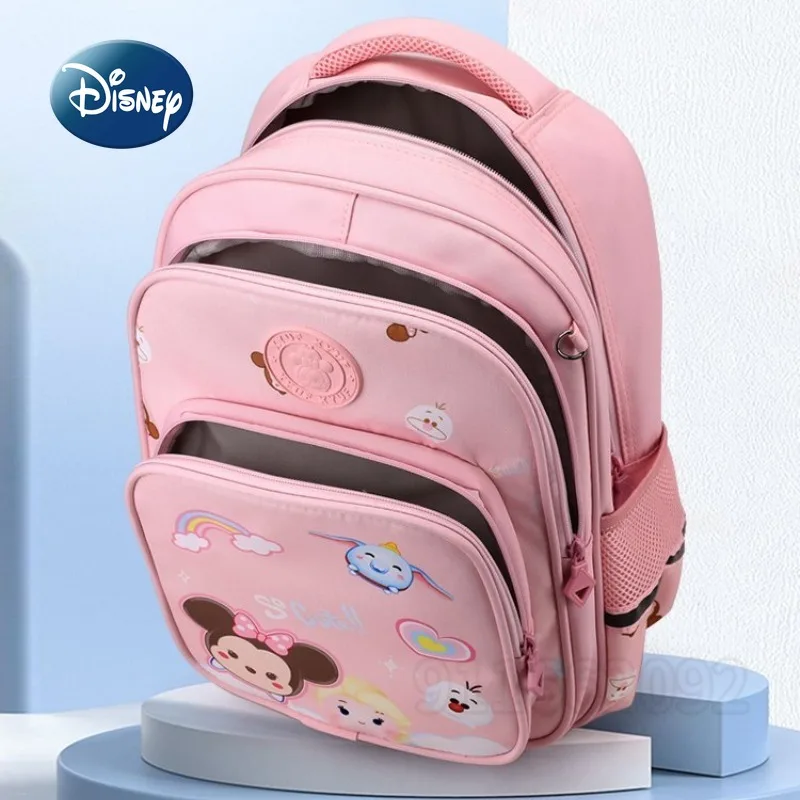 Disney Cartoon Minnie School Bag, mochila feminina, de alta qualidade, grande capacidade, casual, tendência da moda, novo