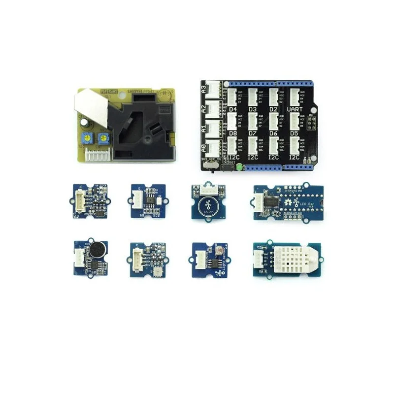 Kit Inicial Grove para sensores IoT LinkIt ONE, Sensor de Poeira, Sensor de Toque, Sensor de Som, Sensor de Luz, Sensor de Temperatura e Umidade