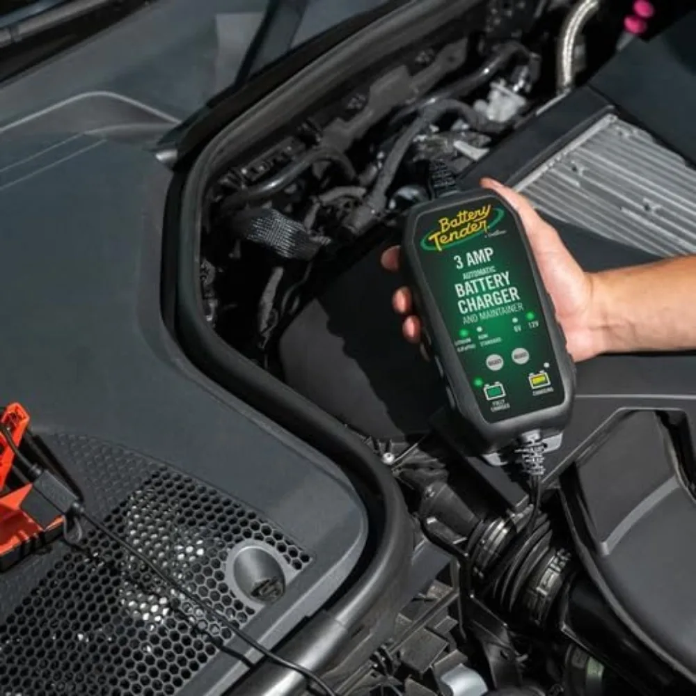 شاحن وصيانة بطارية 3 أمبير - قابل للتحويل للسيارات 12 فولت أو 6 فولت أوتوماتيكي ذكي للسيارات وسيارات الدفع الرباعي والشاحنات -