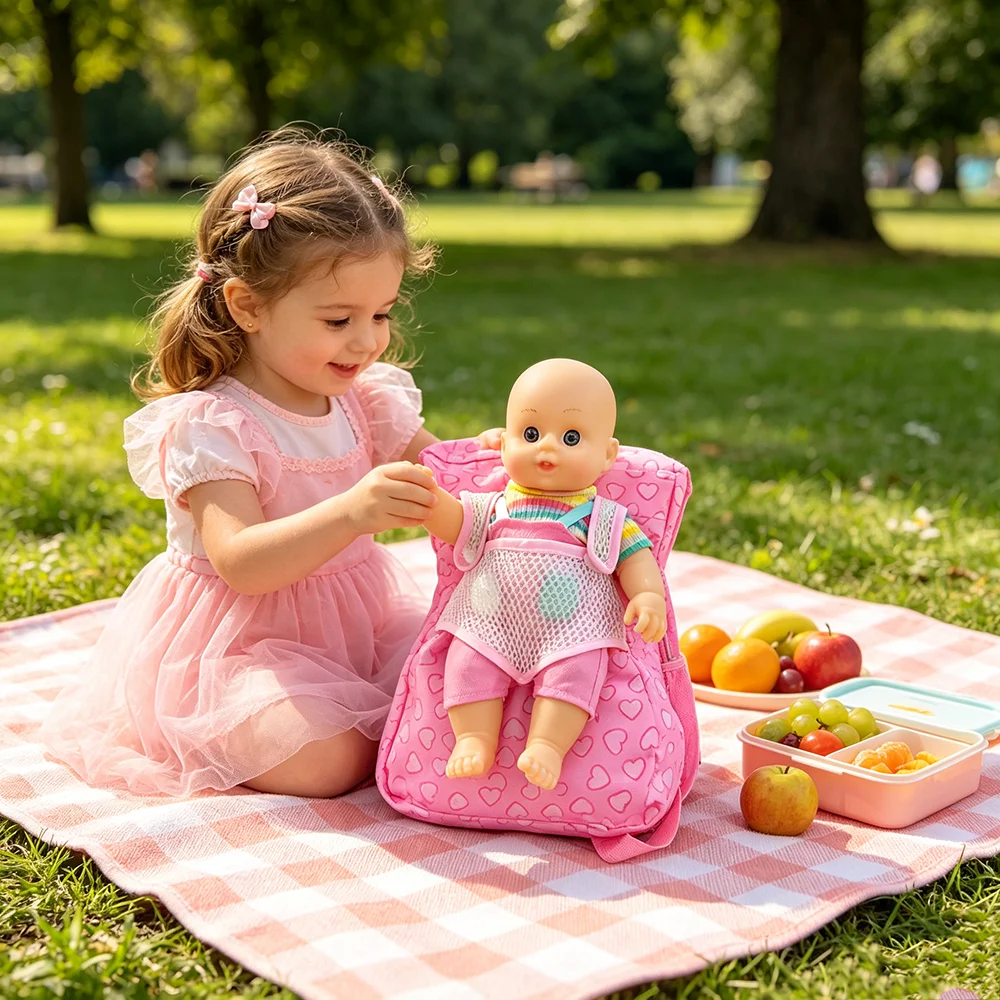 Doll Backpack Can Hold 12 Inch Dolls. Hand Withdrawal Backpack Is Suitable for Carrying 12 Inch Dolls and Comes with Doll Access view 3